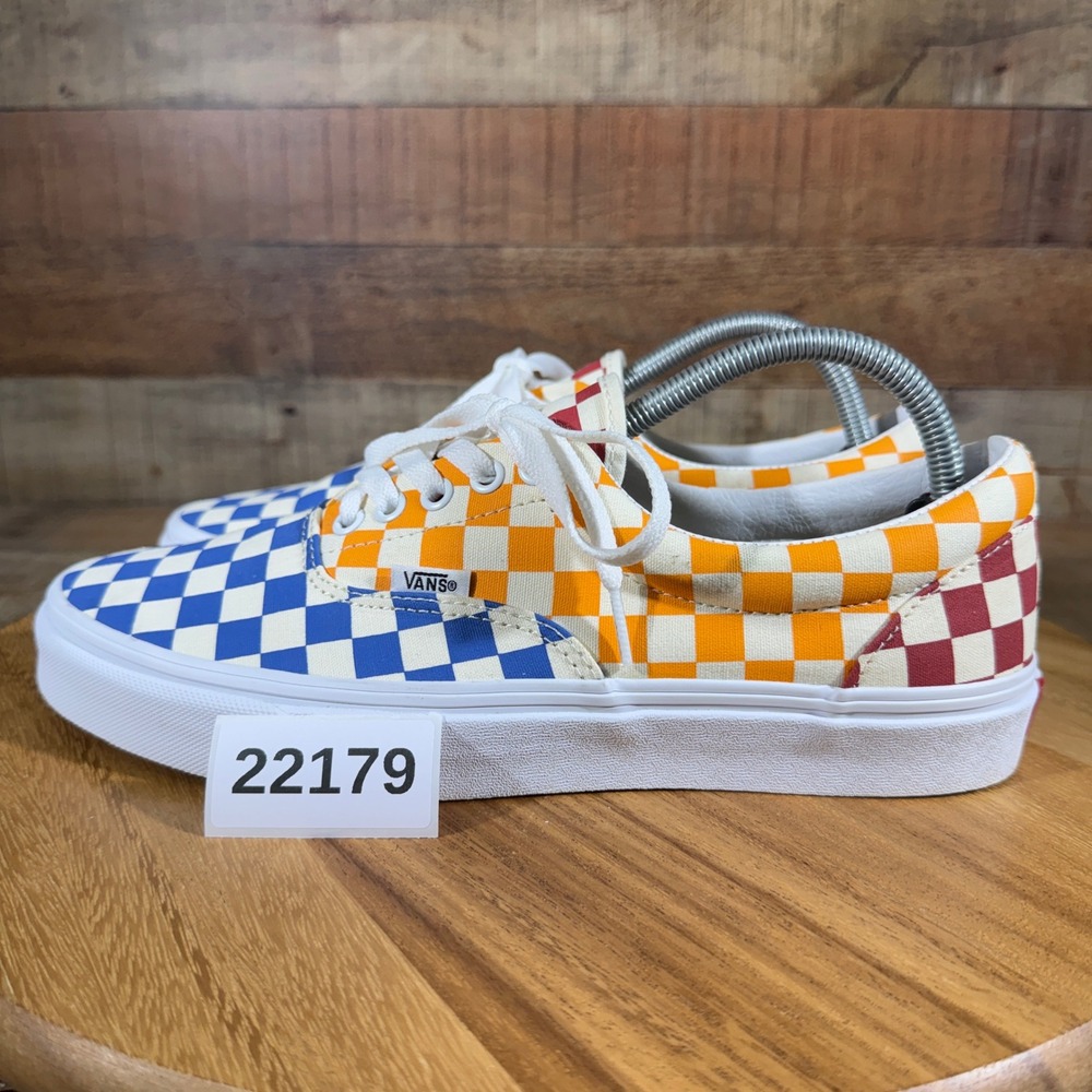 Vans Era Sneakers Mens 9.5 Multi Color Checkerboard Low Top Canvas Skate Shoes